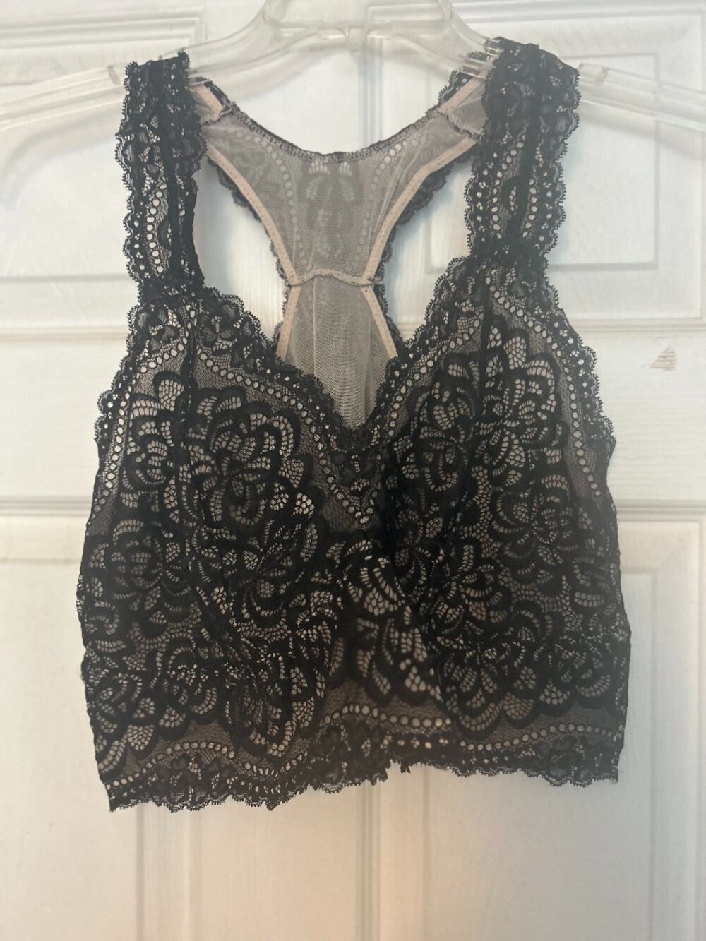 Torrid Black Lace Bralette with Nude Lining NWT